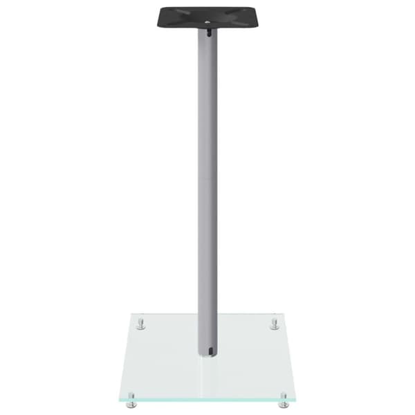 vidaXL Högtalarstativ 2 st härdat glas 1-pelardesign silver