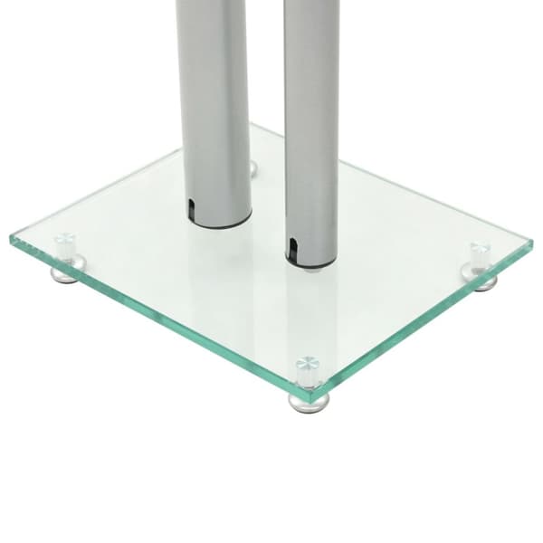 Högtalarstativ 2 st härdat glas 2 pelare silver