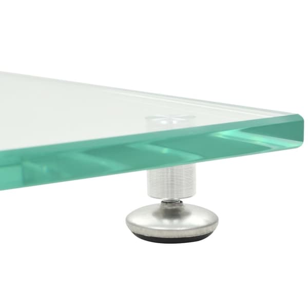 Högtalarstativ 2 st härdat glas 2 pelare silver