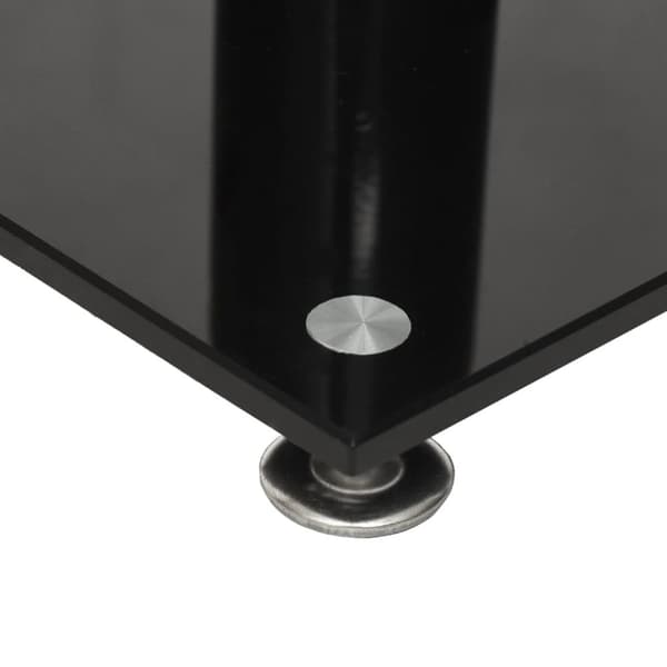 Stativ för högtalare 2 st svart härdat glas 3-pelarmodell - Högtalarställ - Högtalareställ - Home & Living