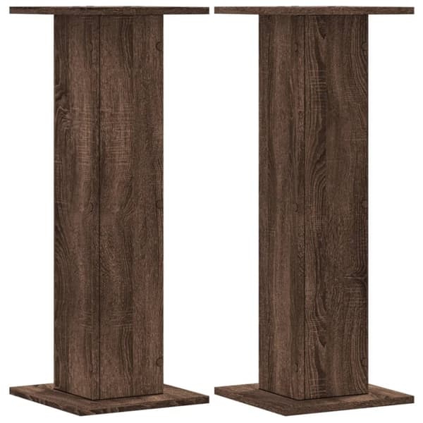 vidaXL højtalerstativer 2 stk. 30x30x80 cm konstrueret træ brun egetræ