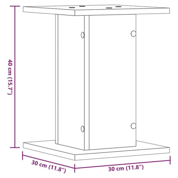 vidaXL højtalerstativer 2 stk. 30x30x40 cm konstrueret træ sonoma-eg