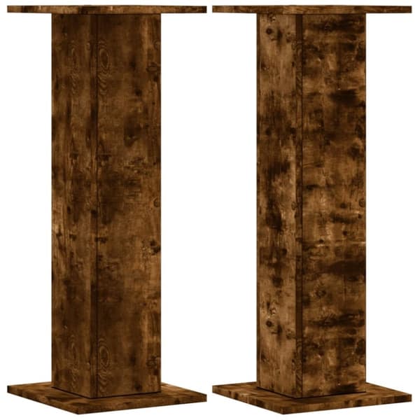 vidaXL højtalerstativer 2 stk. 30x30x80cm konstrueret træ røget egetræ