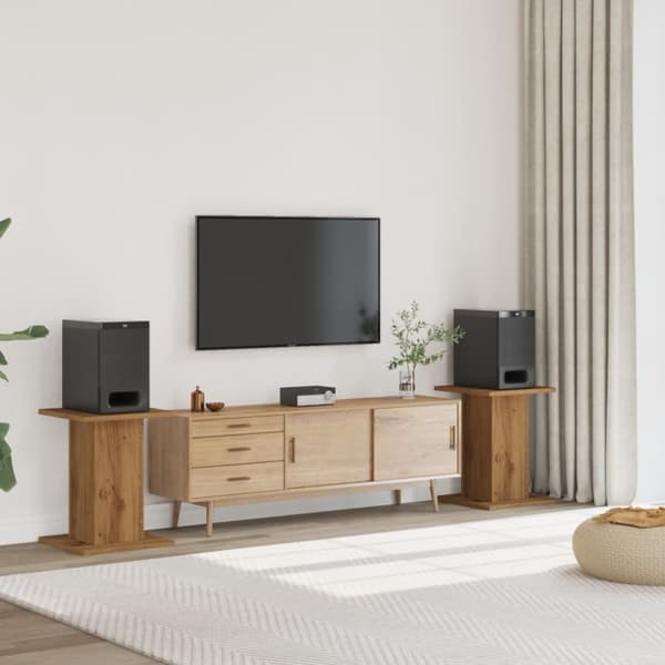 vidaXL Høyttalerstativ 2 stk artisan eik 30x30x60 cm konstruert tre