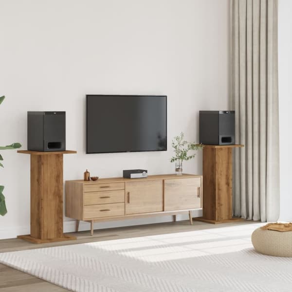 vidaXL højtalerstativer 2stk. 30x30x80cm konstrueret træ egetræsfarvet