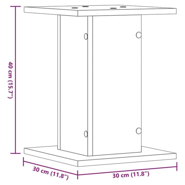 vidaXL Kaiutintelineet 2 kpl betoninharmaa 30x30x40 cm tekninen puu