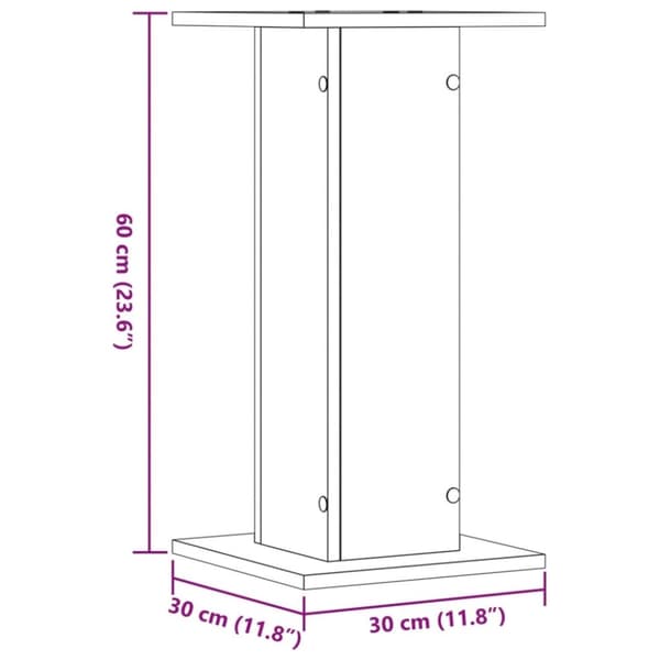 vidaXL Høyttalerstativ 2 stk hvit 30x30x60 cm konstruert tre