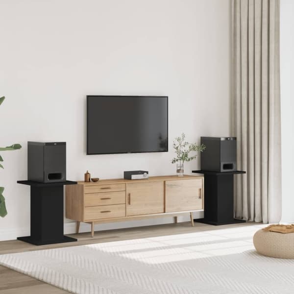 vidaXL Høyttalerstativ 2 stk svart 30x30x60 cm konstruert tre