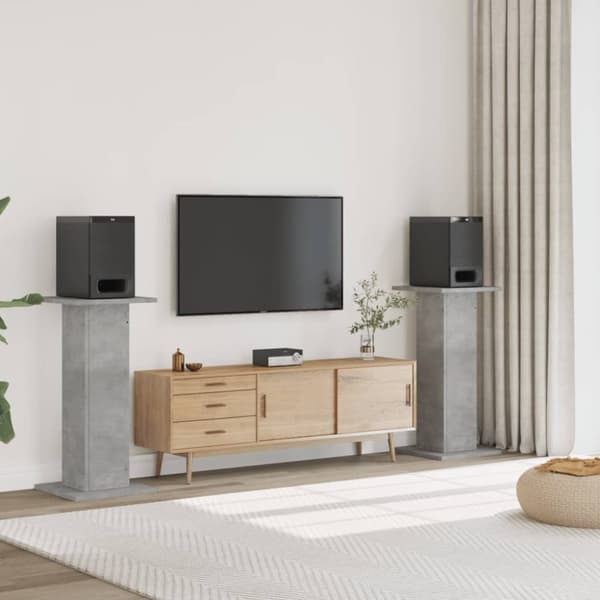 vidaXL Kaiutintelineet 2 kpl betoninharmaa 30x30x95 cm tekninen puu