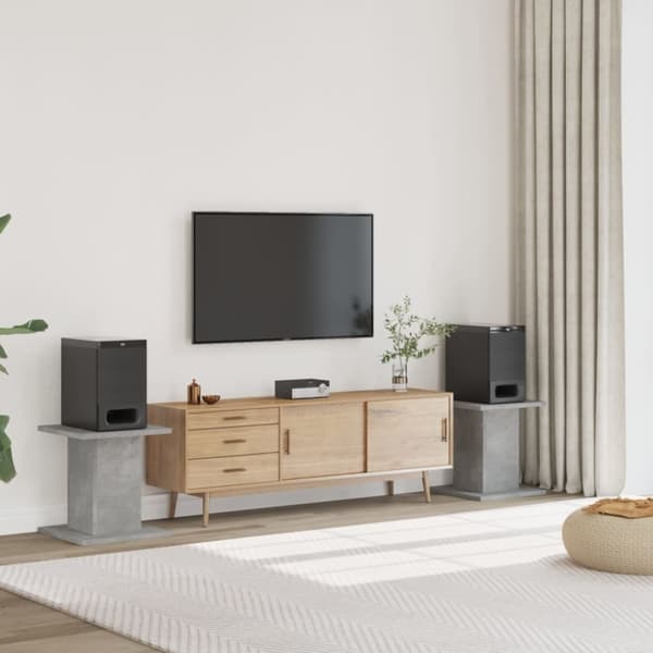 vidaXL Høyttalerstativ 2 stk betonggrå 30x30x40 cm konstruert tre