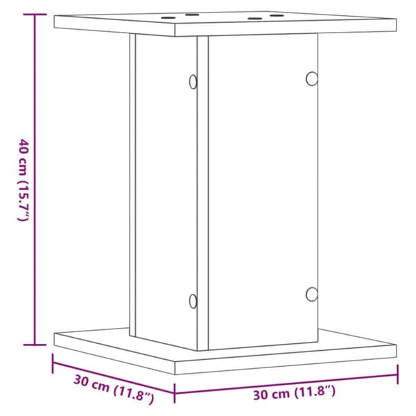 højtalerstativer 2 stk. 30x30x40 cm konstrueret træ hvid