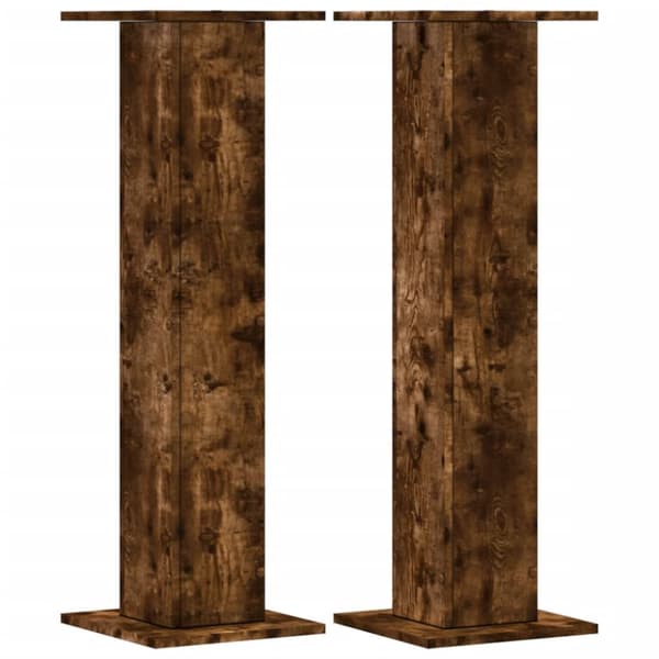 højtalerstativer 2 stk. 30x30x95cm konstrueret træ røget egetræ