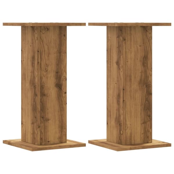 højtalerstativer 2stk. 30x30x60cm konstrueret træ egetræsfarvet