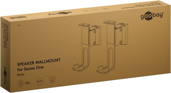 Seinäteline kaiuttimille One Sound Flex, musta