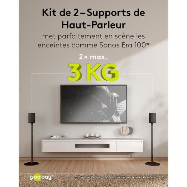 Stöd för Haut-Parleur för Sonos Era 100 - goobay 71026