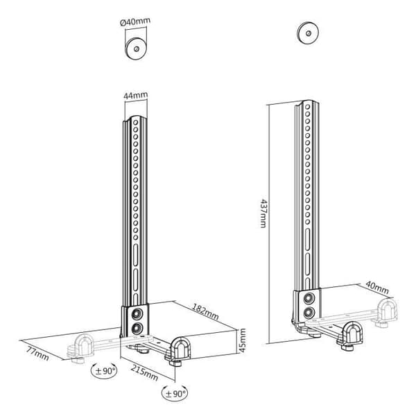 Universal soundbar-stöd upp till 15 kg Högtalarstöd för montering under TV:n
