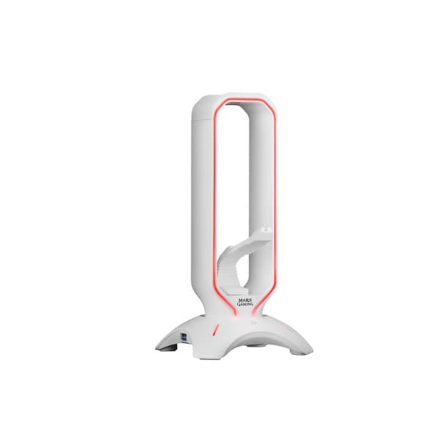 Mars Gaming MHHPRO Vit – Stöd för Gamer Hörlurar RGB – 2x USB – Mus Bungee