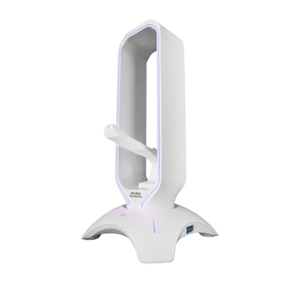 Mars Gaming MHHPRO Vit – Stöd för Gamer Hörlurar RGB – 2x USB – Mus Bungee