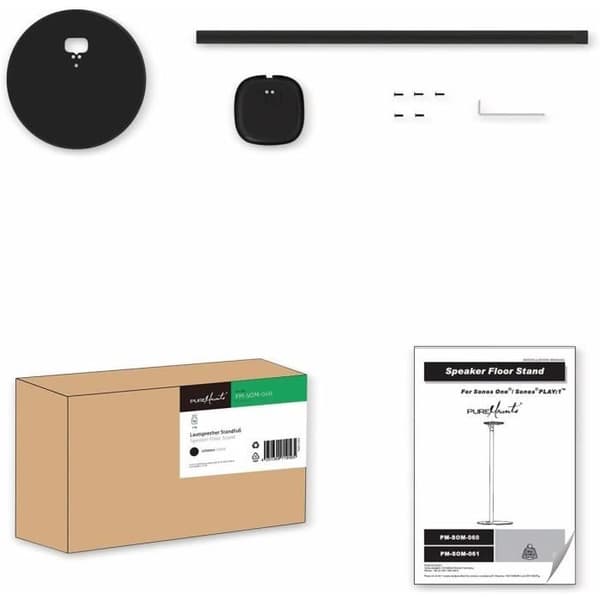 Support för högtalare - PUREMOUNTS - PM-SOM-060 - Svart - Universell justering - Max belastning 3kg
