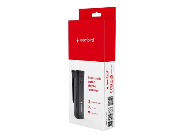 Gembird BTR-05 - Trådløs Bluetooth-lydmottaker for hodetelefoner, hodesett, mobiltelefon, nettbrett - svart