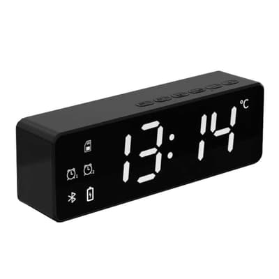 Trådlös Bluetooth Högtalare med Alarm FM Radio Termometer