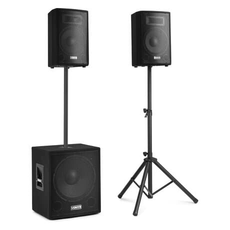 Vonyx VX1015BT komplett ljudsystem med Bluetooth - 2.1 aktiv högtalarset - 1000W Peak Effekt