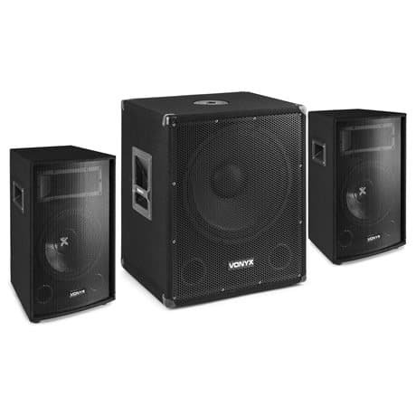 Vonyx VX1015BT komplett ljudsystem med Bluetooth - 2.1 aktiv högtalarset - 1000W Peak Effekt