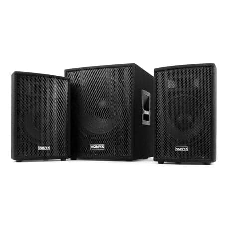 Vonyx VX1015BT komplett ljudsystem med Bluetooth - 2.1 aktiv högtalarset - 1000W Peak Effekt