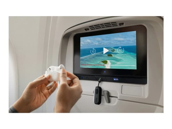 Twelve South AirFly Pro - Langaton Bluetooth-äänivastaanotin/lähetin langattomille kuulokkeille, matkapuhelimelle, autoäänelle - musta