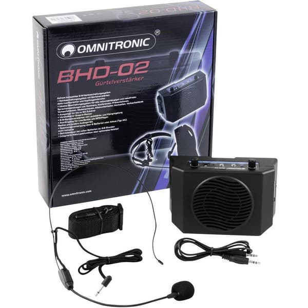 Omnitronic BHD-02 Mobil PA-högtalare 5 cm 2 tum batteri 1 st
