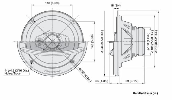 Pioneer TS-A2013i - 20 cm. 3-vejs højttaler (500W)