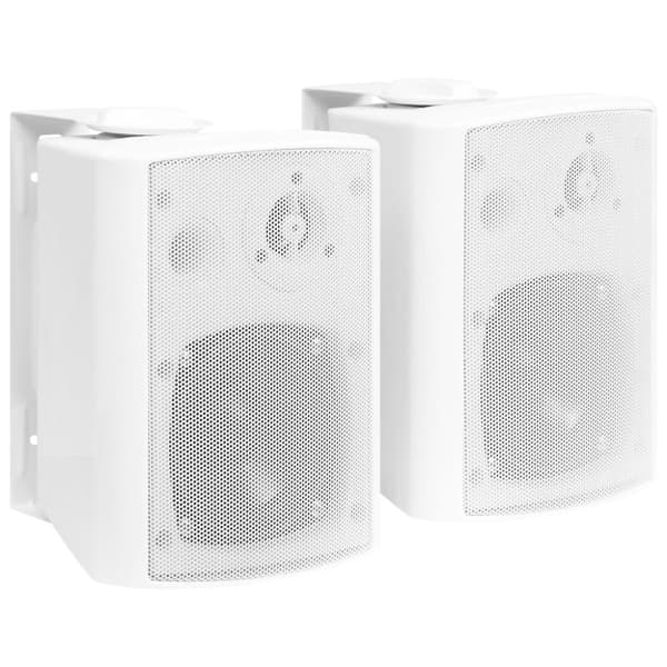 vidaXL Seinäkiinnitteiset stereokaiuttimet 2 kpl valk. sisä/ulko 80 W