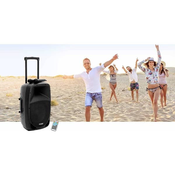 Omnitronic MES-15BT2 Mobil PA-högtalare 38 cm 15 tum 230 V, Uppladdningsbara batteri 1 st