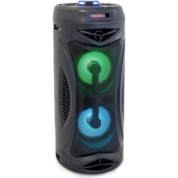 INOVALLEY KA02- 400W Bluetooth -ljushögtalare – Karaoke -funktion – 2 högtalare – Synkroniserade LED -lampor – USB -port INOVALLEY KA02- 400W Bluetooth -ljushögtalare – Karaoke -funktion – 2 högtalare – Synkroniserade LED -lampor – USB -port