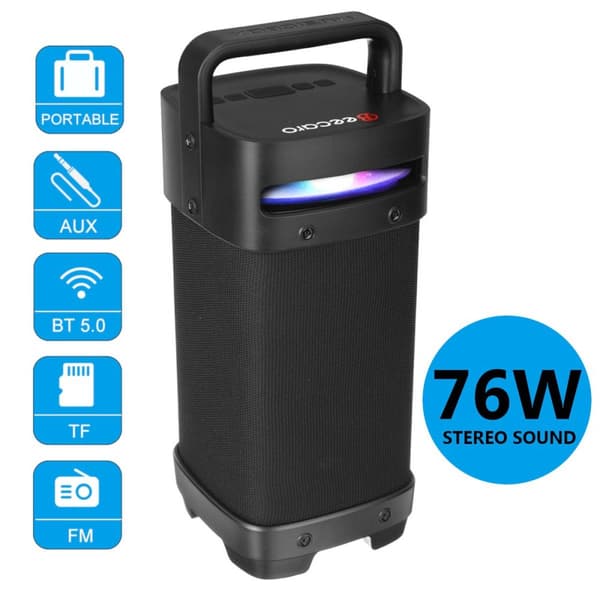 76 W Kannettava Bluetooth Wireless Party Kaiutin Outdoor Bass AUX TF Slot FM Radio(76 W bluetooth 5.0)