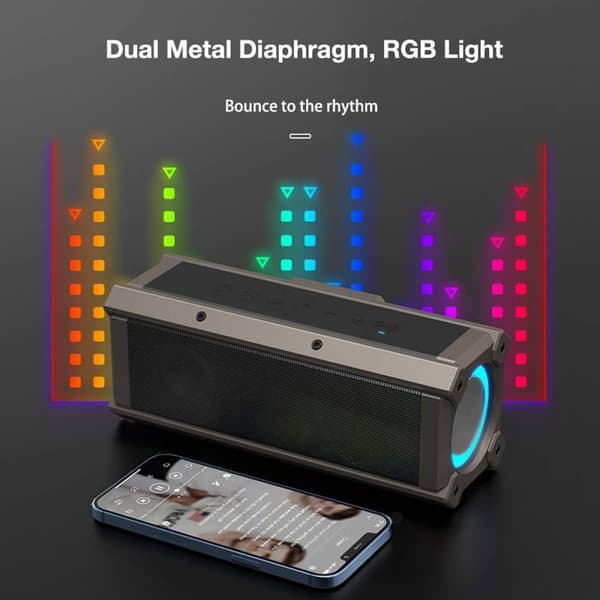 BlitzWolf BW-WA3 True 100W Portabla Dual-Driver-högtalare bluetooth-högtalare Djup bas Fantastiskt ljud LED-ljus TWS 5000mAh Trådlös utomhushögtalare