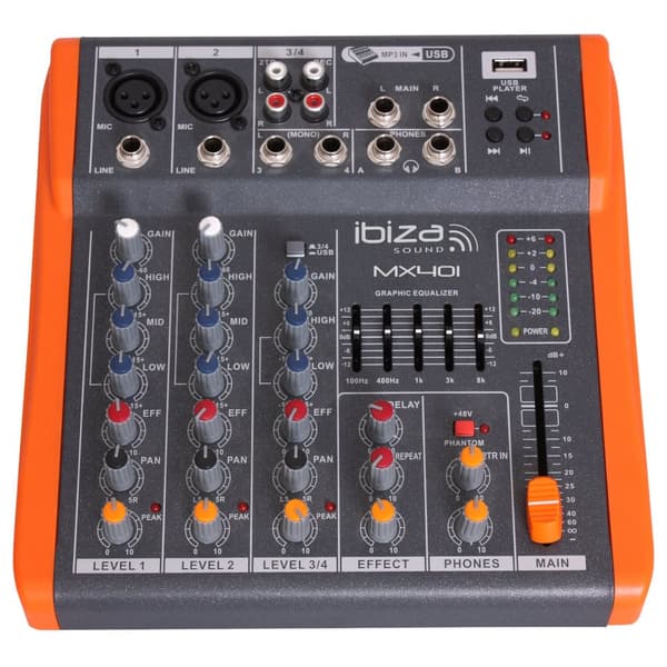 Ibiza MX401 4-kanals mixer