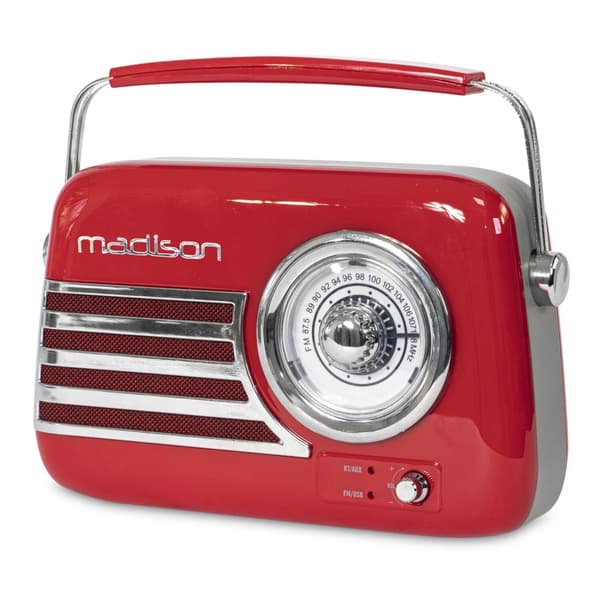 Madison retro radio w. Bluetooth ja FM (punainen)
