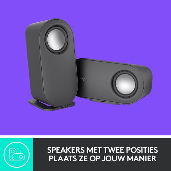 Logitech Z407 - Högtalarsystem - för PC - 2.1 kanal - trådlöst - Bluetooth - USB - 40 Watt (totalt) - grafitgrå (980-001348)