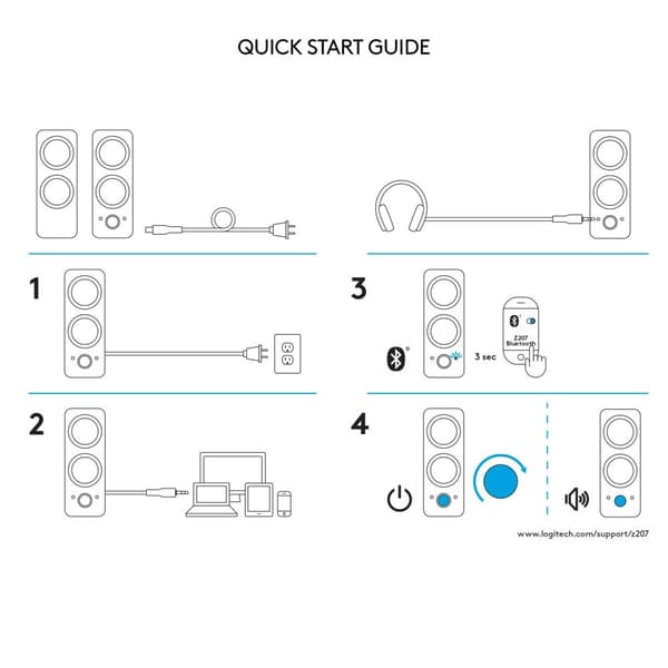 Logitech Z207 - Bluetooth datorhögtalare - Vit