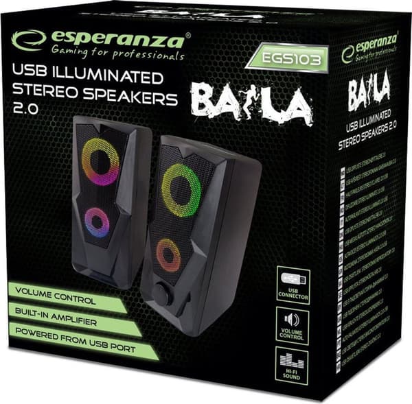 Esperanza BAILA Black Wired 6W