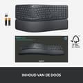 Miniatyrbild 5 av 6: Logitech K860 ERGO Qwerty - Trådlöst ergonomiskt tangentbord med handledsstöd