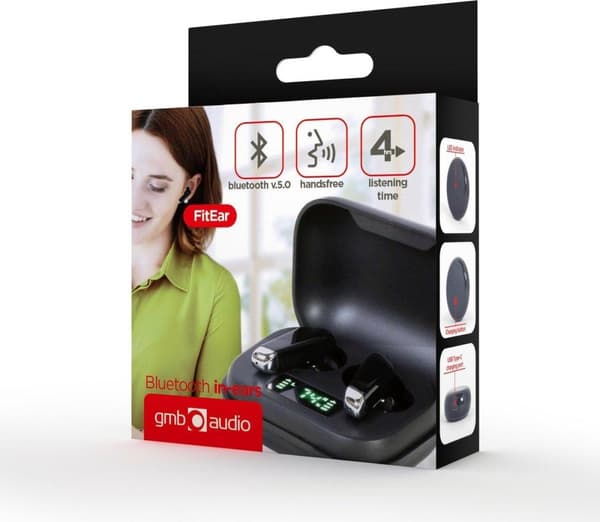Gembird FitEar-X300B Bluetooth In-Ears - Bluetooth öronsnäckor - Svart
