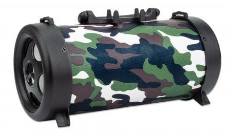 Manhattan-produkter Sound Science Bluetooth-högtalare med ficklampa - Trådlös Bluetooth-högtalare, Boom Box, FM, USB, Musik - Militär Multifärg