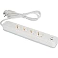 Miniatyrbilde 1 av 8: Namron Skjøteledning 4-veis Jord USB-A/C 1,5m Hvit