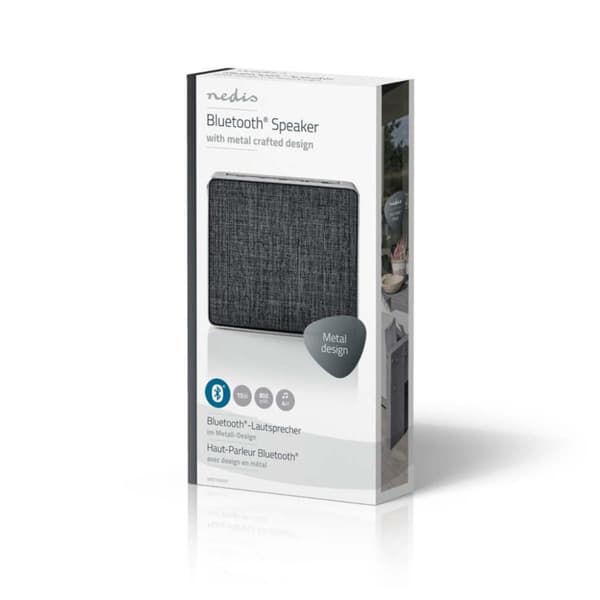 Nedis SPBT1002GY-högtalare med Bluetooth® 15 W Metal Design Gunmetal