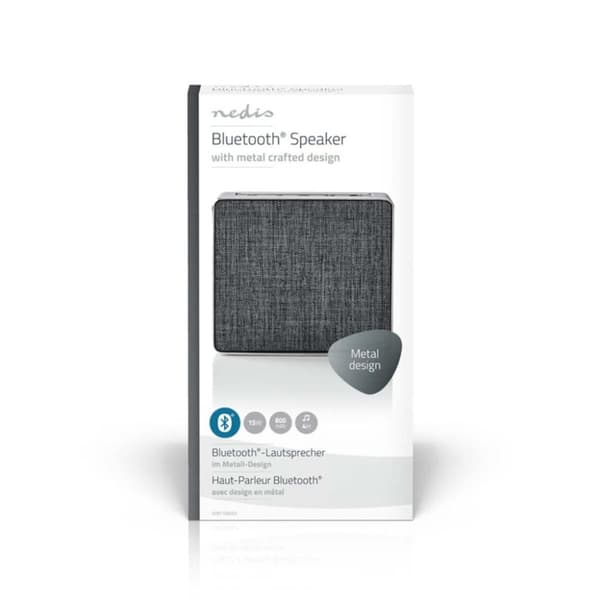 Nedis SPBT1002GY-högtalare med Bluetooth® 15 W Metal Design Gunmetal