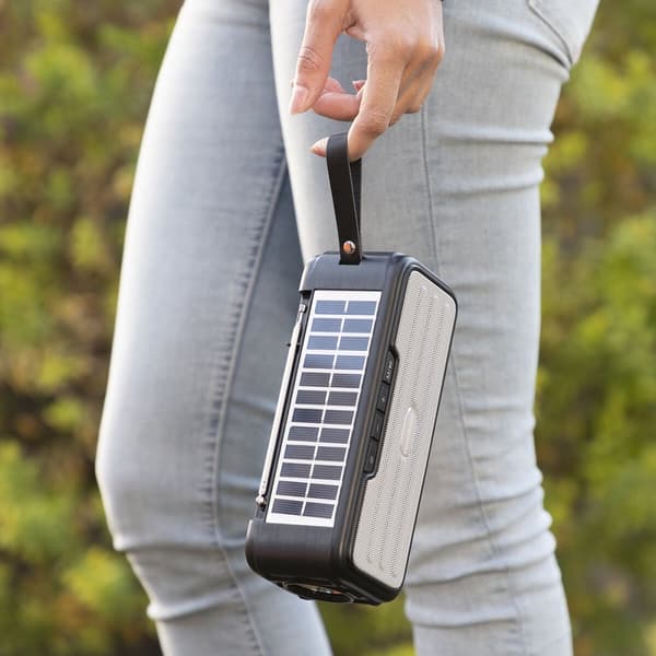 Trådløs høyttaler med solcellelading og LED lommelykt Sunker InnovaGoods