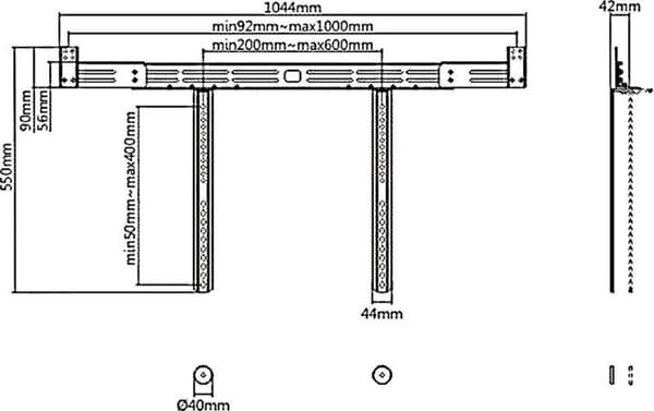 Maclean MC-843 TV Universal Soundbar Højttaler Vægmonteringsholder Justerbar VESA 10kg