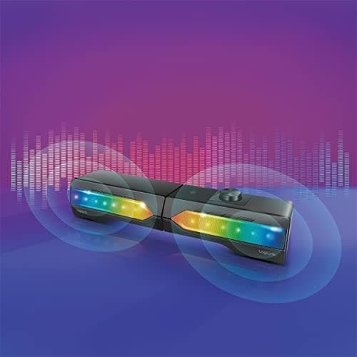 LogiLink Mobile Soundbar med festljus, svart trådlöst 2-i-1 spelljudsystem, pekstyrt - 1 stycke (SP0059)